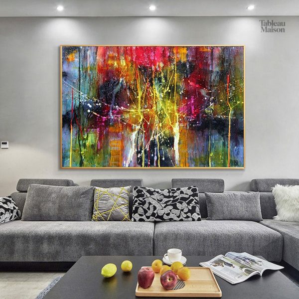 Tableau artistique aux couleurs vibrantes