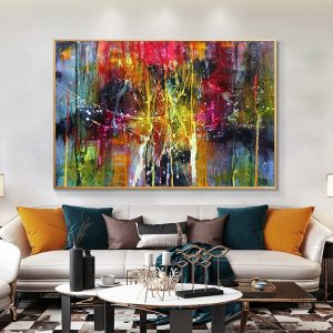 Oeuvre d'art contemporaine multicolore