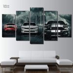 Tableau Mustang, œuvre artistique représentant une voiture emblématique