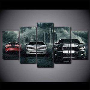 Tableau décoratif sur le thème de la Mustang, ajout de style contemporain