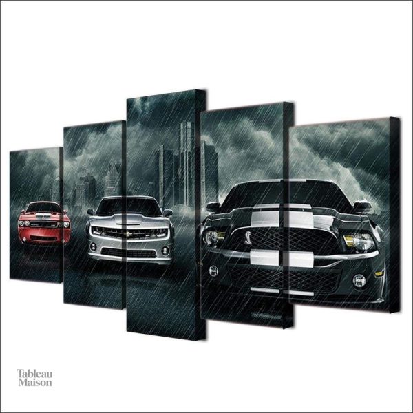 Art mural Mustang, design inspiré par la célèbre voiture américaine