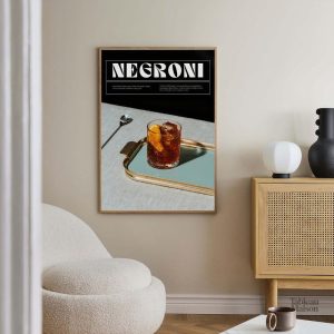Art mural Negroni, design élégant pour cuisine moderne