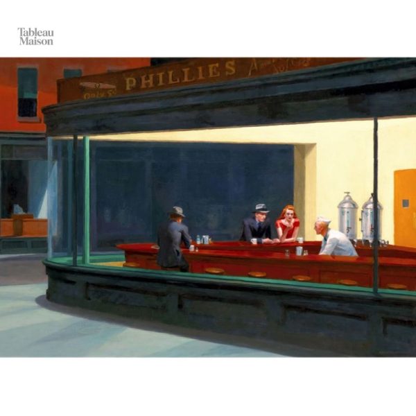 Scène urbaine nocturne, tableau Nighthawks d'Hopper