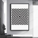 Décoration intérieure avec tableau noir et blanc stylisé