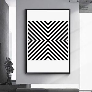Décoration intérieure avec tableau noir et blanc stylisé