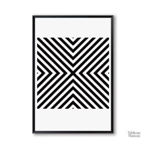 Tableau abstrait noir et blanc pour un look contemporain