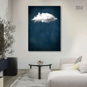 Œuvre d'art moderne avec un motif de nuage stylisé