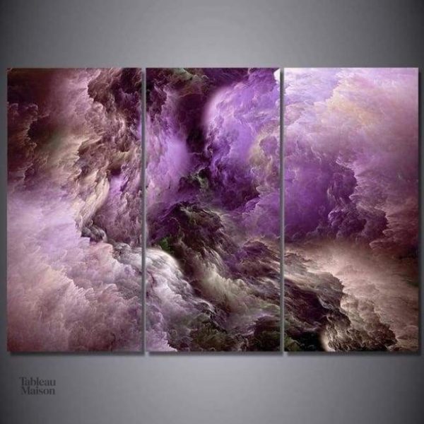 Art mural représentant des nuages mauves, idéal pour la décoration