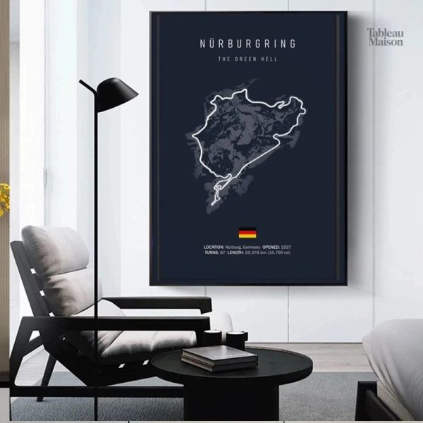 Tableau Nürburgring en style moderne pour passionnés d'automobile