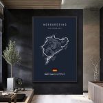 Illustration artistique du circuit Nürburgring sur toile décorative