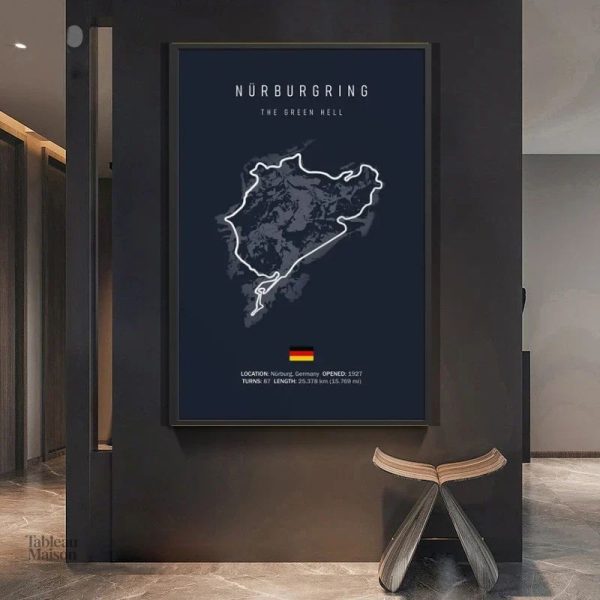 Tableau voiture représentant le célèbre circuit Nürburgring