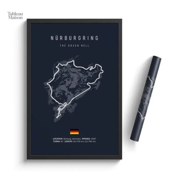 Décoration murale du Nürburgring pour les amateurs de courses automobiles