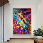 Tableau Oiseau Multicolore décoratif