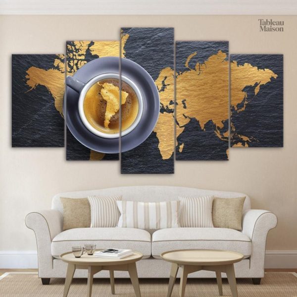 Tableau Origine du café pour décoration de cuisine