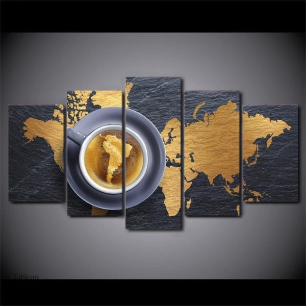 Art mural sur le thème du café à accrocher dans la cuisine