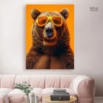 Ours stylisé en pop art avec des couleurs vives et audacieuses