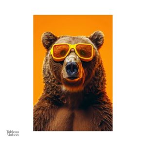 Œuvre pop art représentant un ours dans une esthétique originale