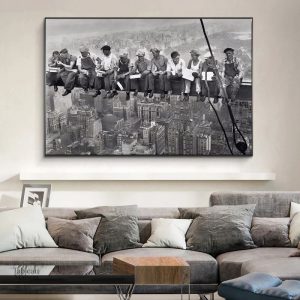 Tableau New-York Ouvriers, art mural moderne