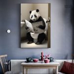 Illustration humoristique de panda dans les toilettes
