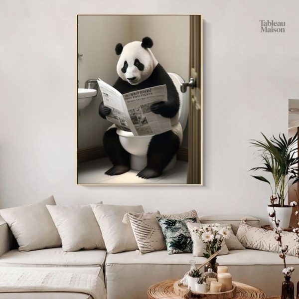 Art mural original panda pour salle de bain