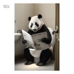 Tableau ludique panda, touche créative pour toilettes