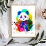 Tableau Panda Multicolore décoratif pour mur