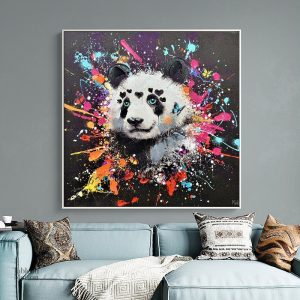 Tableau Panda Pop Art coloré et moderne