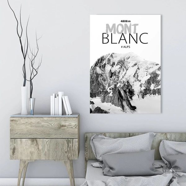 Tableau panoramique Mont Blanc en paysage naturel
