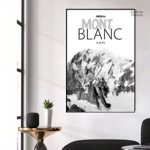 Tableau paysage Mont Blanc avec couleurs apaisantes