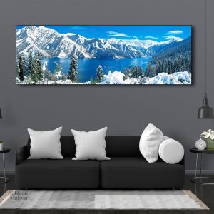 Tableau panoramique montagne avec paysages naturels