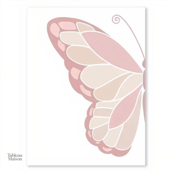 Tableau animalier mettant en avant un papillon rose vibrant