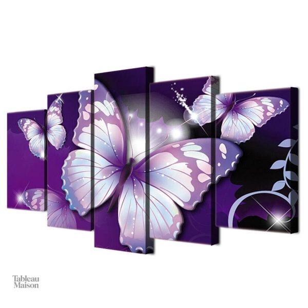 Tableau illustrant la beauté des papillons en violet