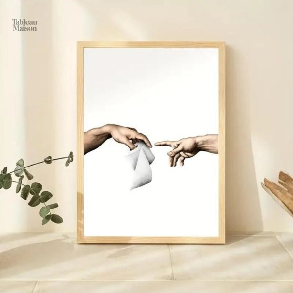 Art humoristique sur toile inspiré de Michel-Ange