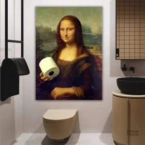 Tableau parodie Mona Lisa en papier toilette