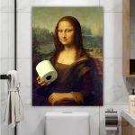 Art humoristique pour toilettes, Mona Lisa revisité