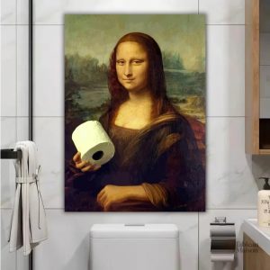 Art humoristique pour toilettes, Mona Lisa revisité
