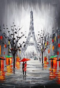 Femme de Paris, tableau pastel, décoration murale artistique