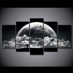 Tableau paysage représentant un paysage de lune mystique