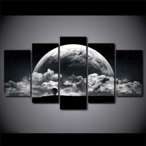 Tableau paysage représentant un paysage de lune mystique