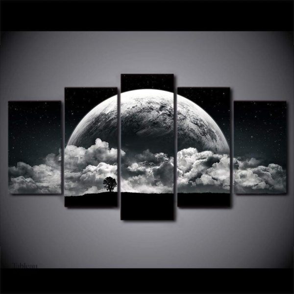 Tableau paysage représentant un paysage de lune mystique