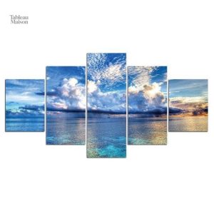 Tableau décoratif avec horizon lumineux et tonalités douces