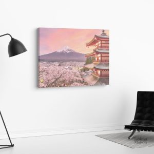 Scène naturelle inspirée du Japon en tableau