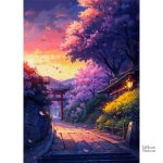 Peinture murale de scène japonaise animée