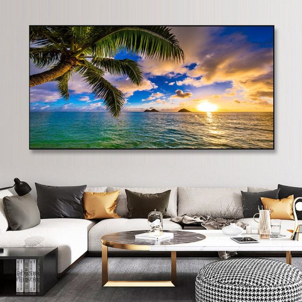 Tableau paysage mer, œuvre artistique évoquant la sérénité