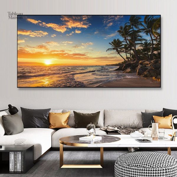Tableau décoratif sur le thème de la mer, idéal pour un intérieur relaxant