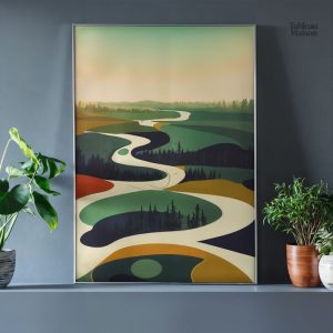 Tableau paysage minimaliste en style épuré