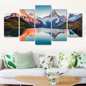 Vue artistique d'un paysage de montagne en toile décorative