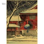Illustration artistique de paysages japonais au style vintage