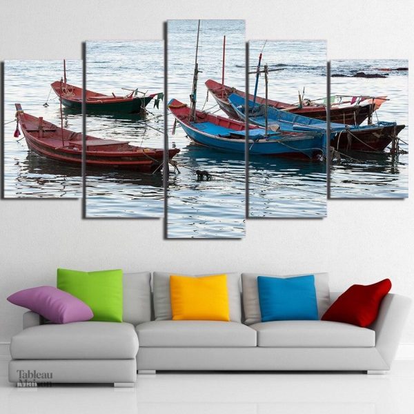 Tableau de pêche artisanale en décoration murale