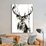 Illustration artistique d'un cerf en peinture